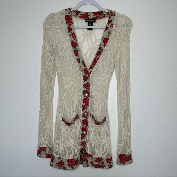 Wet Seal Lace Cardigan Size M Y2K Fairy - Picture 1 of 10